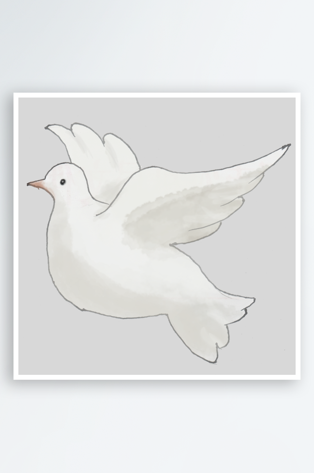 卡通和平信鸽飞翔插图PGN手绘白鸽素材