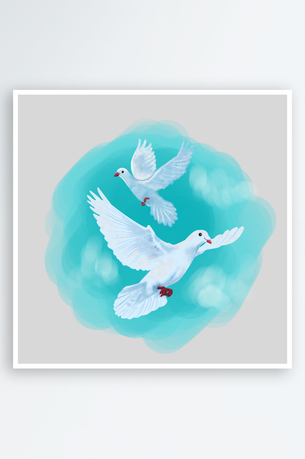 卡通和平信鸽飞翔插图PGN手绘白鸽素材