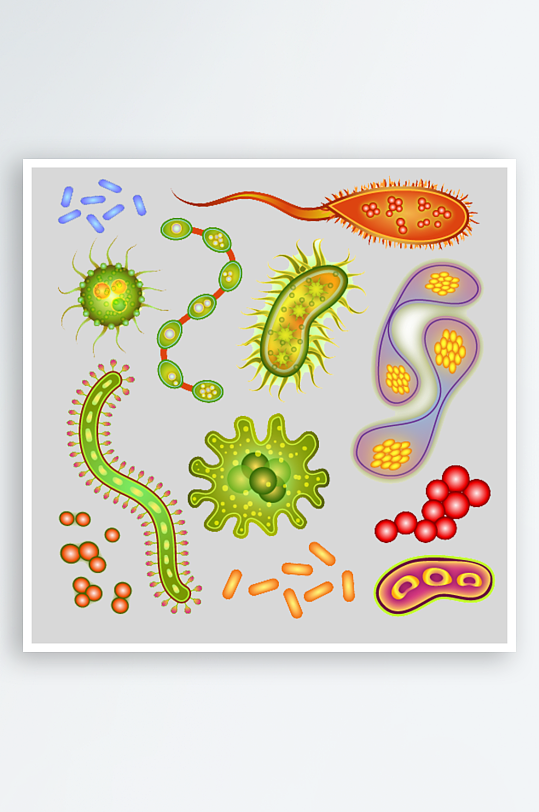 生物医学卡通流行病毒细菌细胞基因医疗