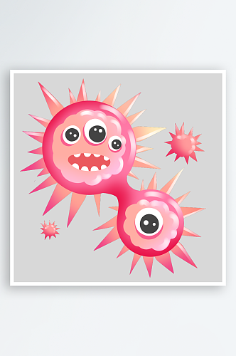生物医学卡通流行病毒细菌细胞基因医疗素材