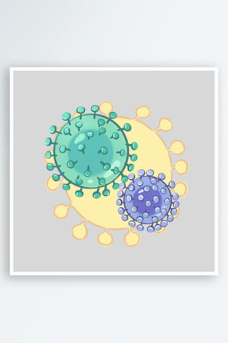 生物医学卡通流行病毒细菌细胞基因医疗素材