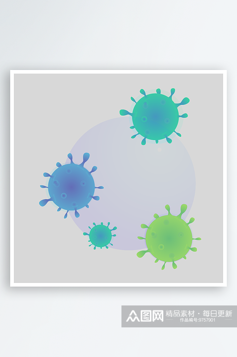 生物医学卡通流行病毒细菌细胞基因医疗素材