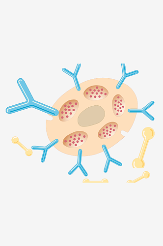 生物医学卡通流行病毒细菌细胞基因医疗素材