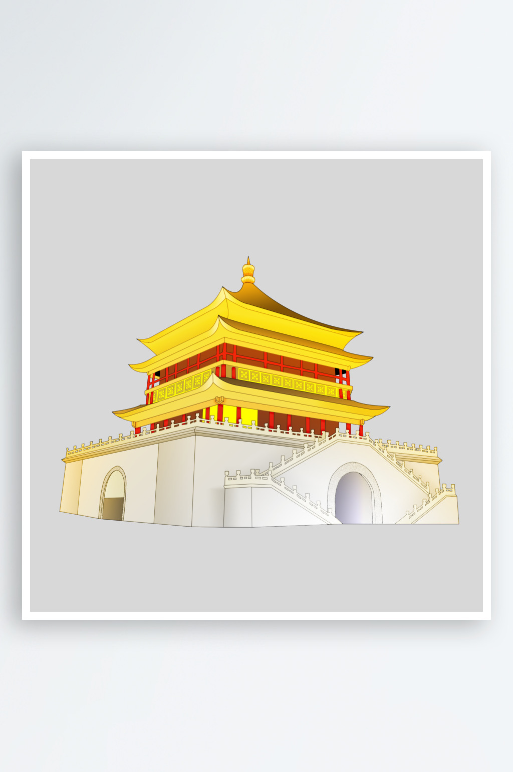 西安旅游地标建筑古都长安插图PNG素材