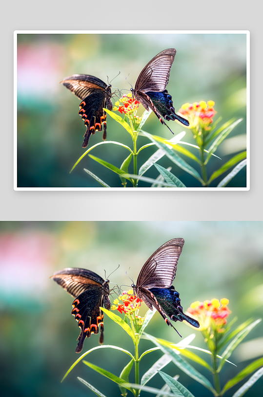高清蝴蝶飞舞图片彩色花丛虫摄影素材