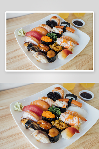 寿司高清美食料理寿司摆盘菜牌海报摄影