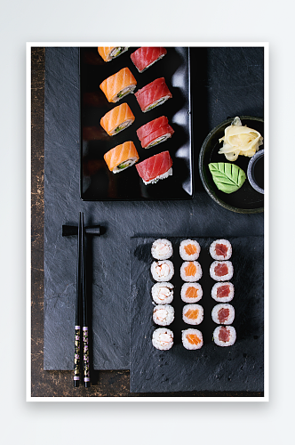 寿司高清美食料理寿司摆盘菜牌海报摄影素材