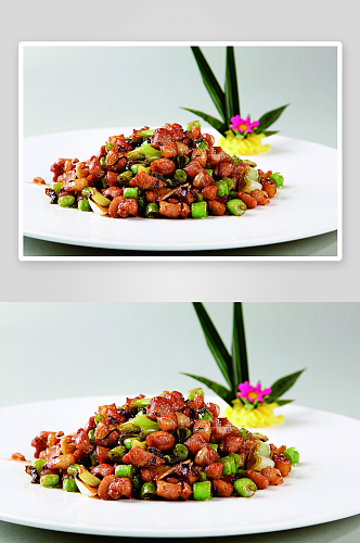 橄榄肉炒四季豆餐饮高清图片素材