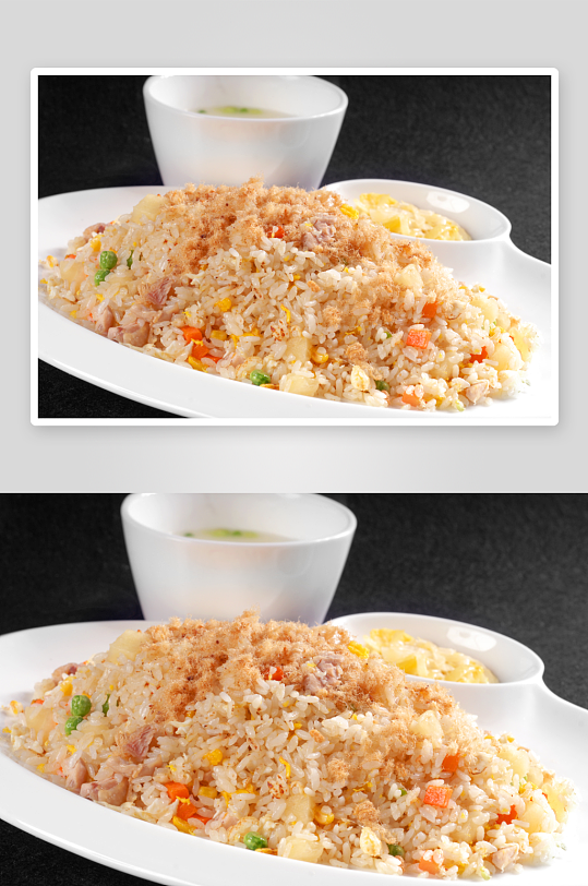 炒饭菠萝炒饭餐饮菜谱菜品高清图片素材