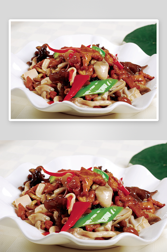 肉片三菌菇餐饮菜谱菜品高清图片素材
