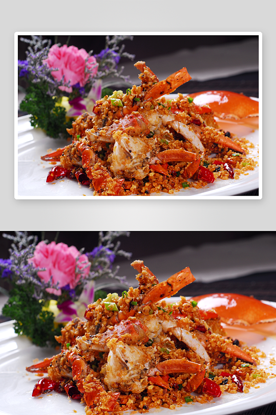 海鲜避风塘炒蟹餐饮菜谱菜品高清图片素材