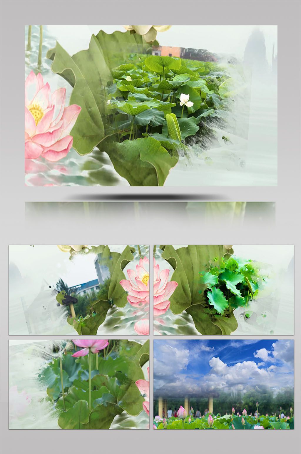 中国风全墨晕染转场的图文展示AE模板素材