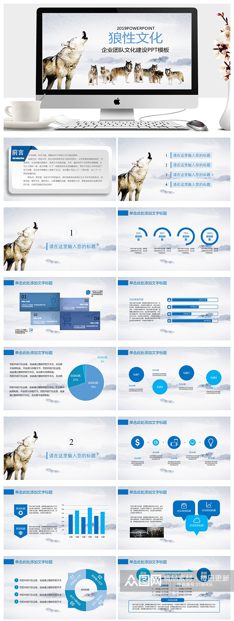 企业团队2019狼性文化文化建设PPT素材