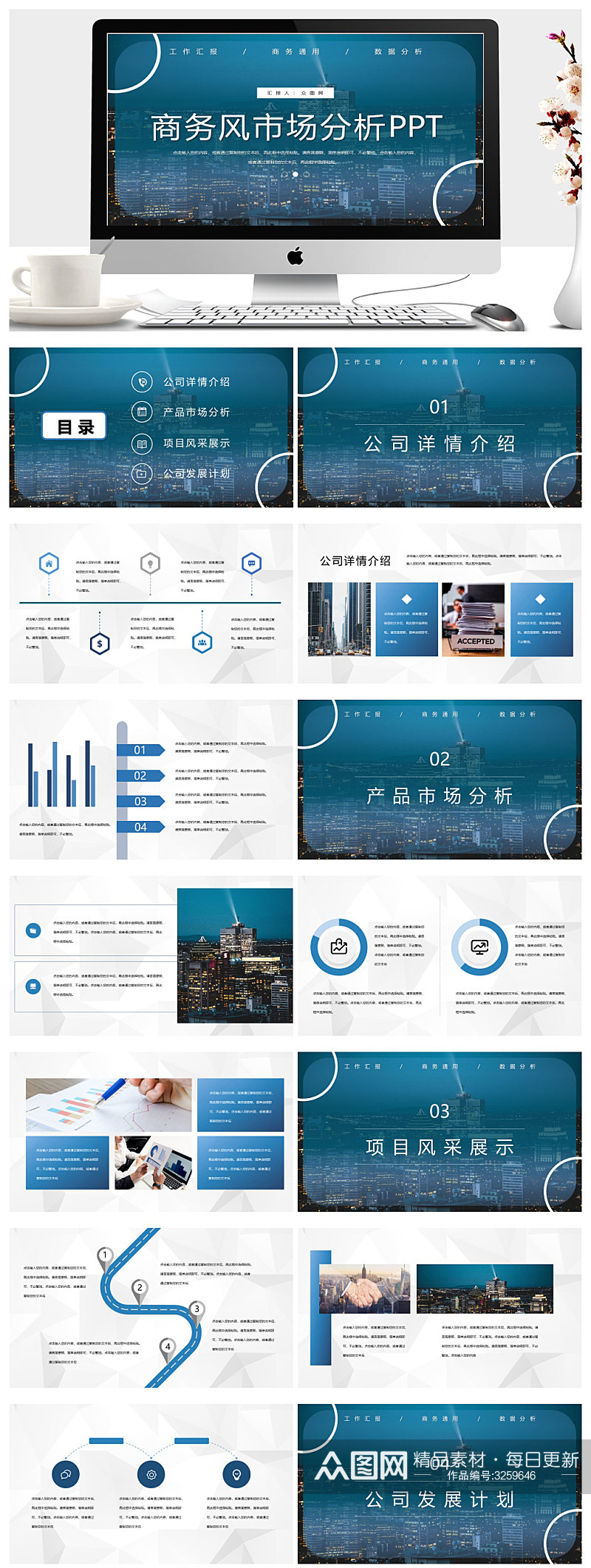 商业规划市场分析数据分析PPT素材