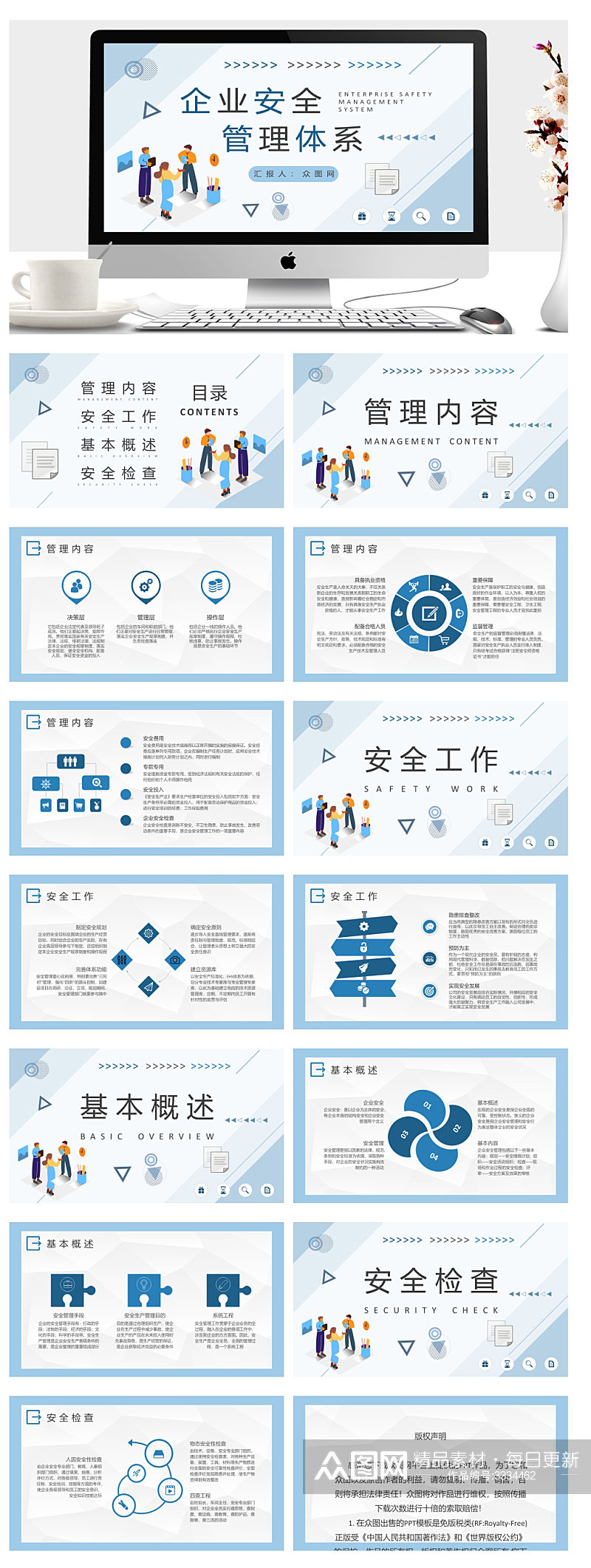 企业安全管理体系培训学习心得PPT素材