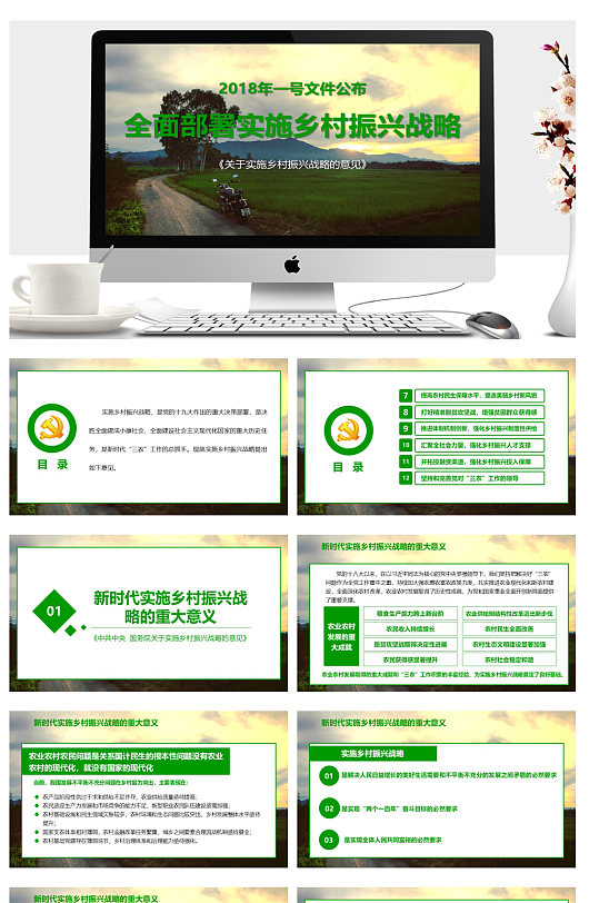 全国部署实施乡村振兴战略解读PPT
