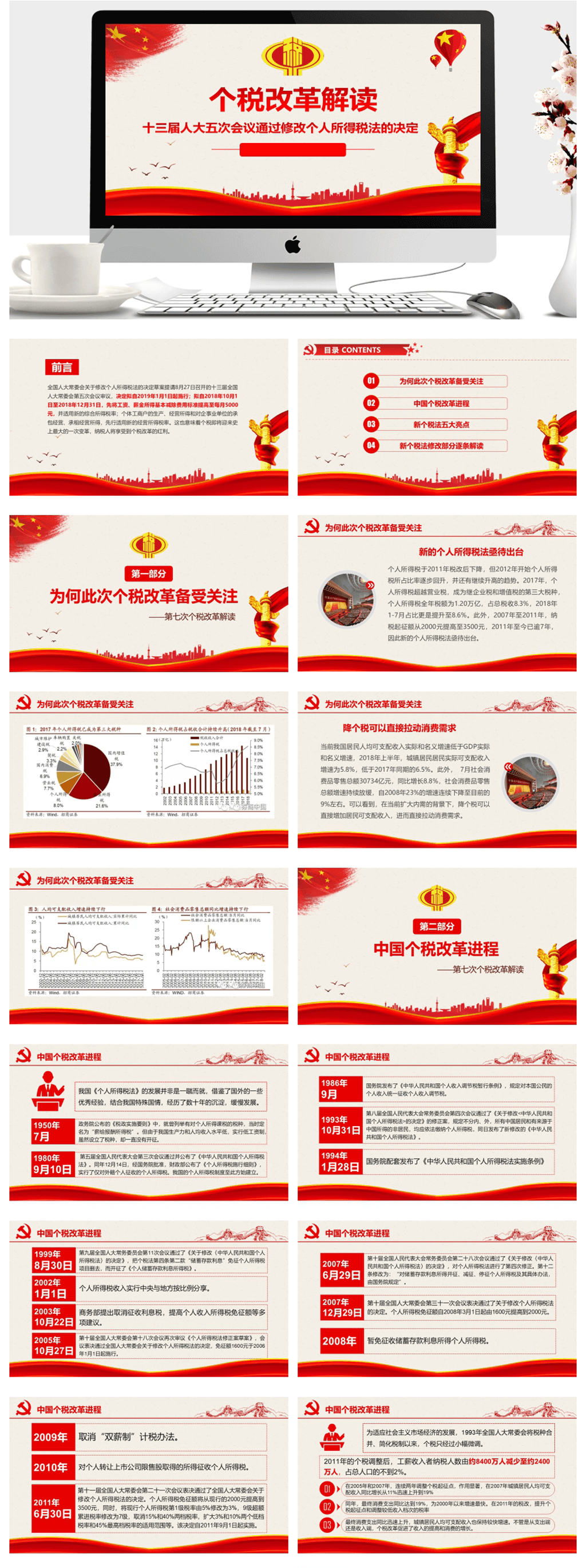 个税改革解读十三届五次会议解读PPT素材