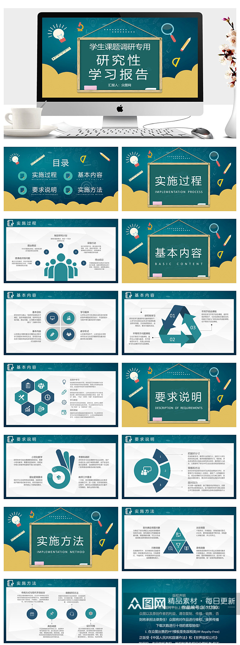 高校学生研究性学习报告总结PPT素材