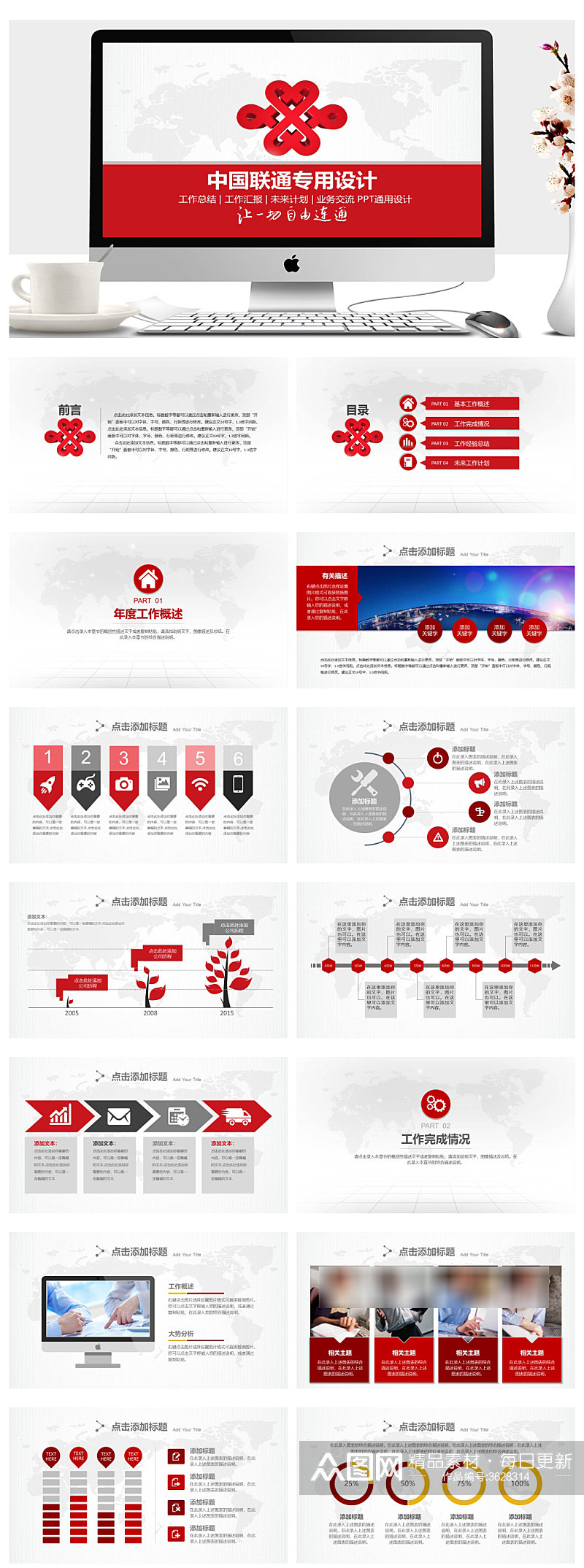 中国联通专用设计业务交流工作汇报PPT素材