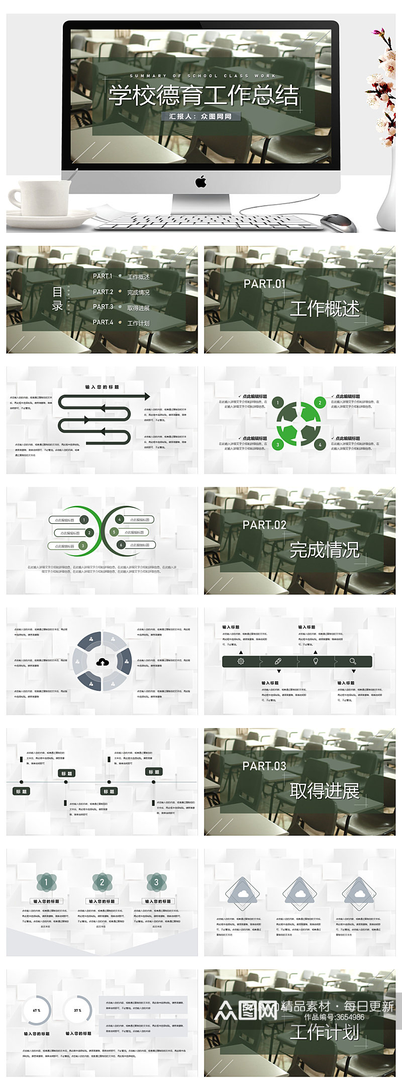 中小学德育教学工作总结PPT素材