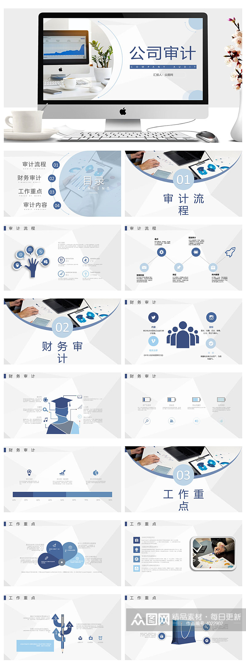 财务资金公司审计项目专用PPT素材