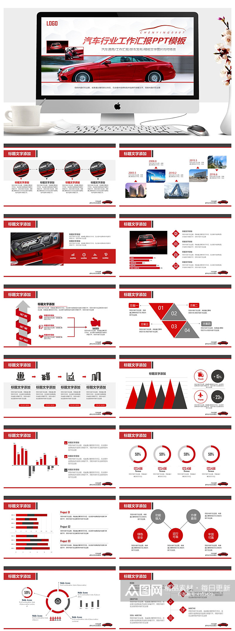 汽车行业工作汇报PPT素材