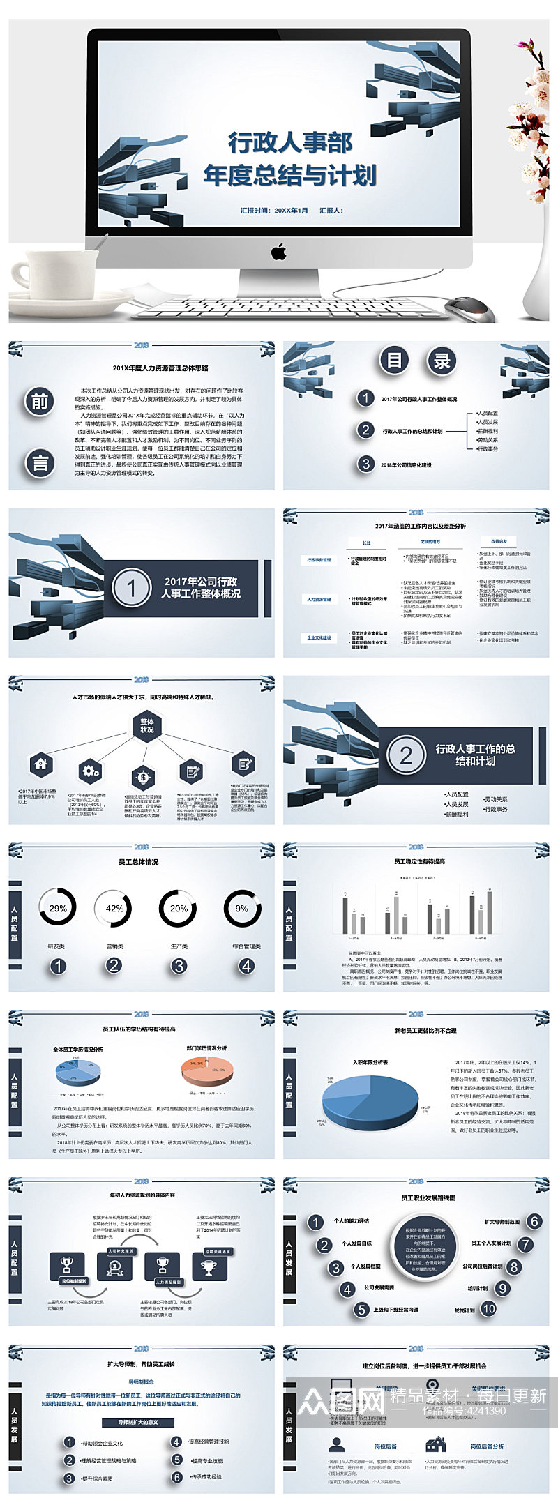 行政事年度总结与计划ppt素材