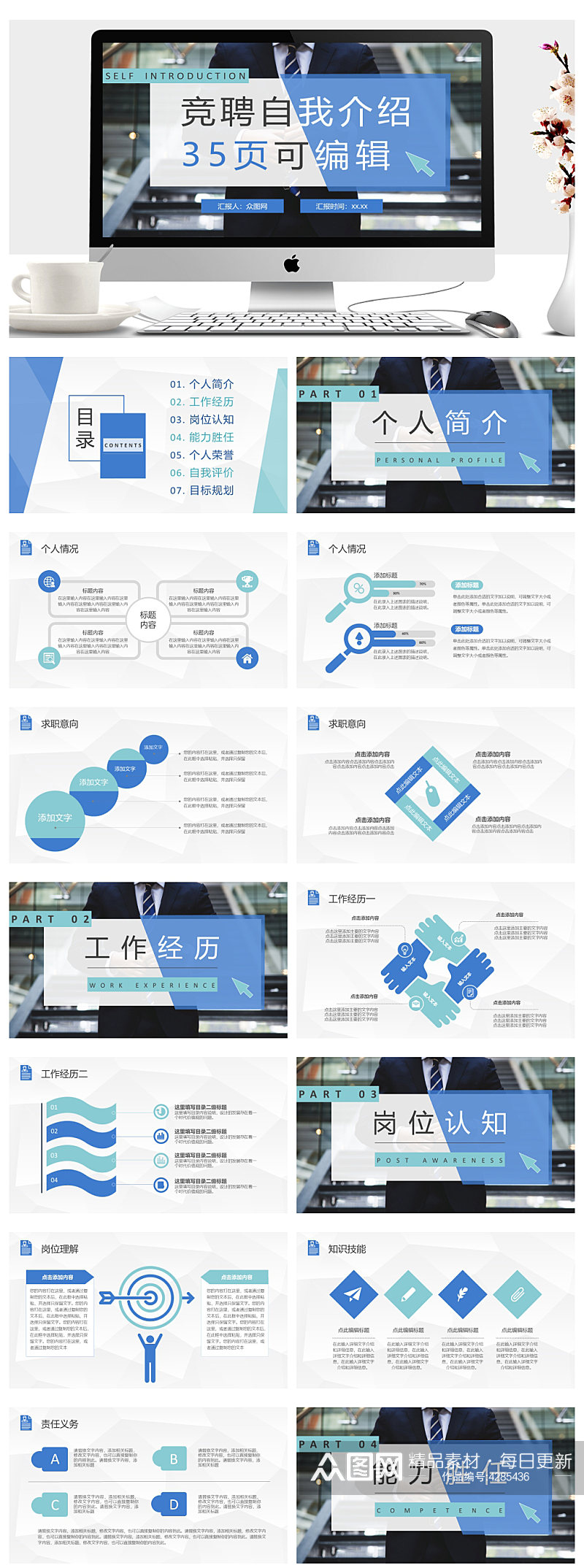 企业员工竞聘职位晋升工作情况汇报PPT素材