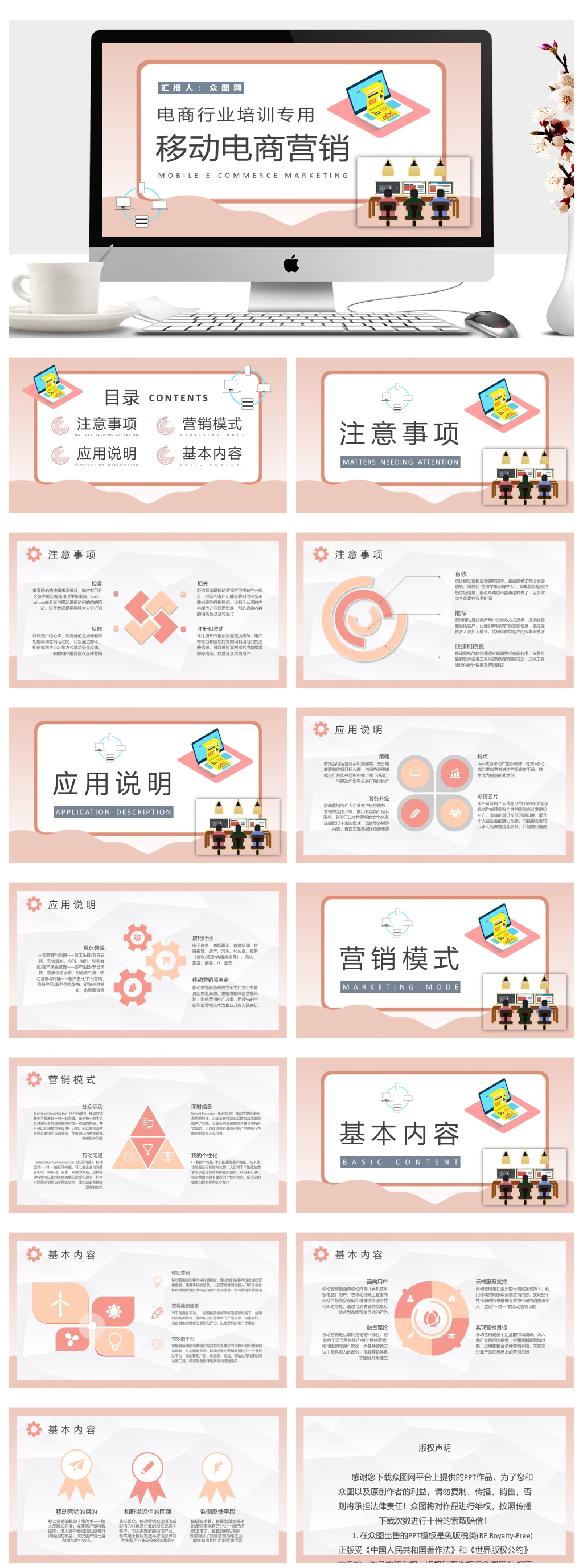 移动电商营销课程培训总结PPT素材