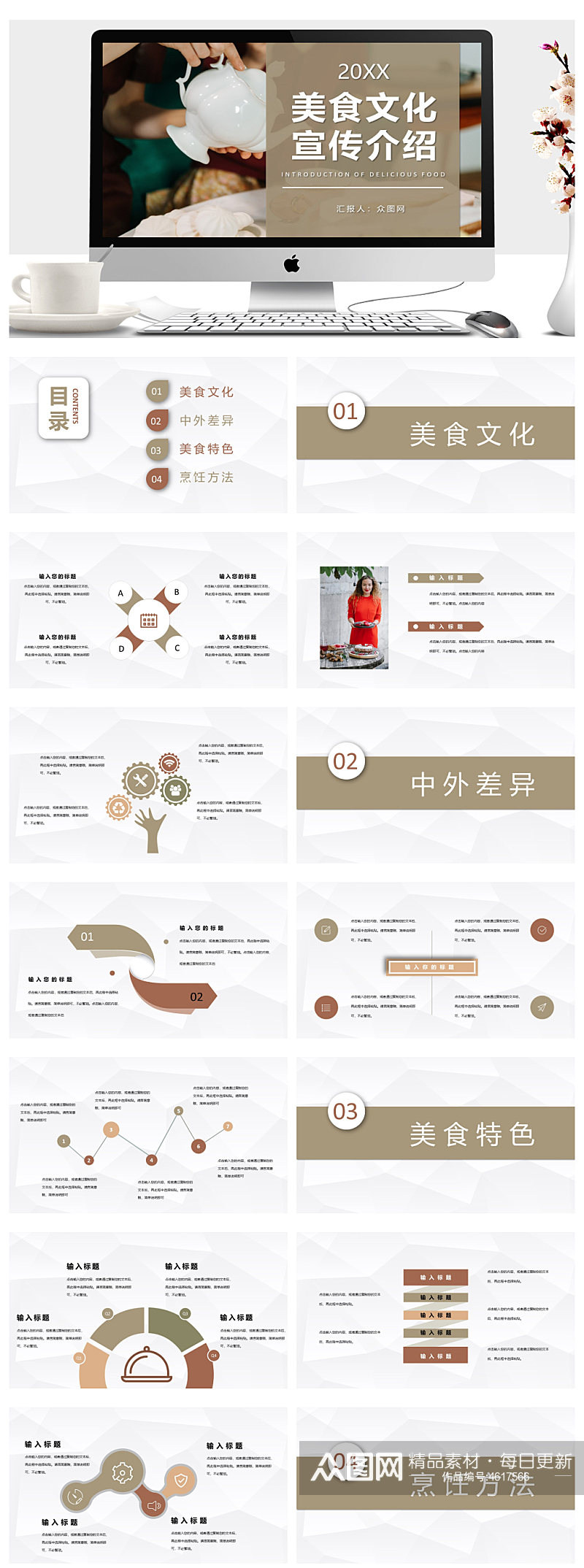 中西方美食文化宣传介绍学习ppt素材
