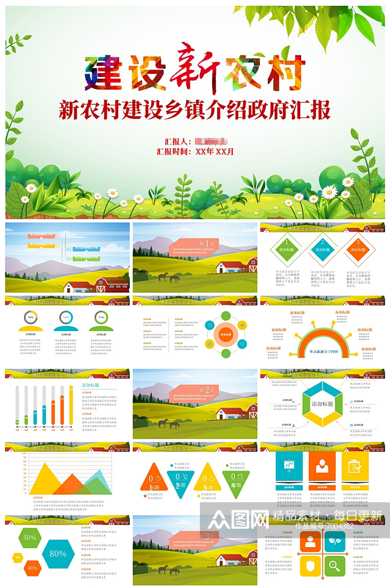 新农村建设城市乡镇介绍政府汇报PPT素材