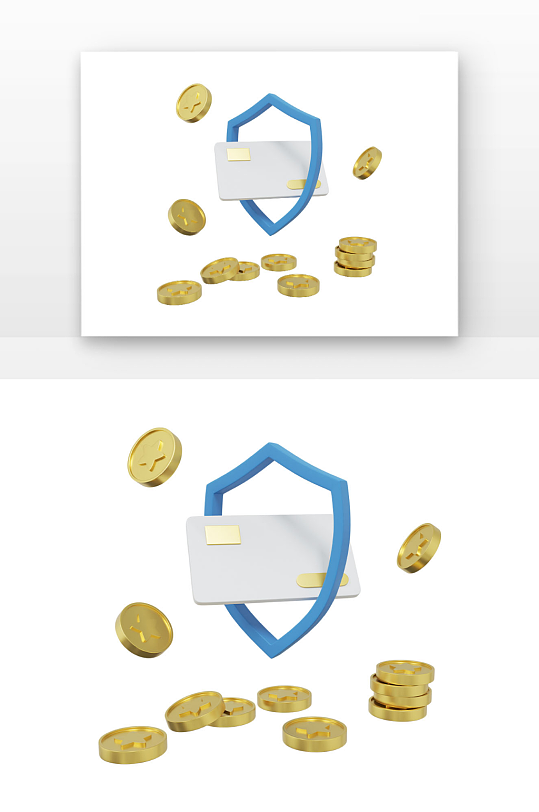 D金融理财保险金币钱币银行卡-众图网