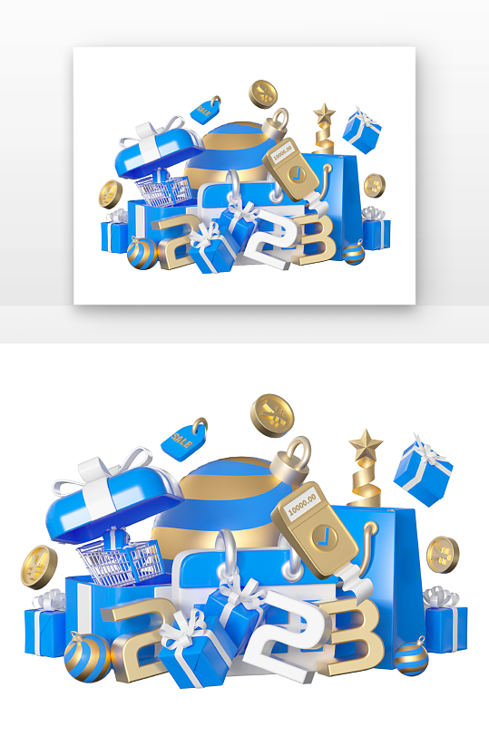 D立体电商购物元素-众图网