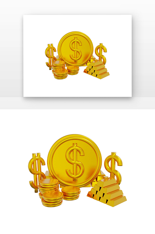 D金融金币货币人民币钱币符号金条