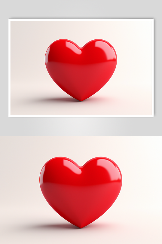 D感红色爱心元素-众图网