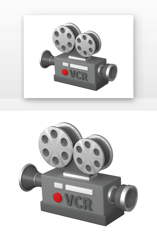 D立体电影放映机元素-众图网