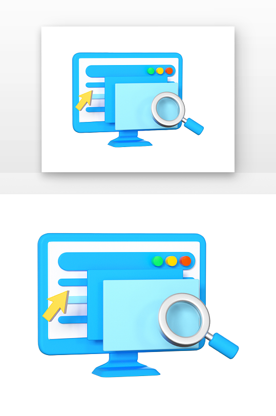 D立体电脑查询资料元素-众图网