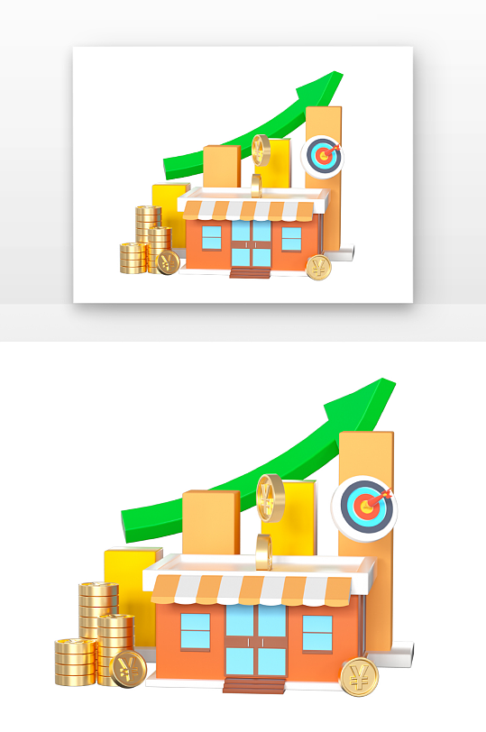 D立体办银行金融理财元素-众图网