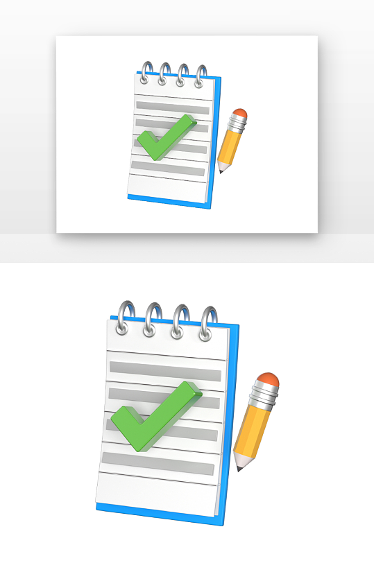 D立体办公记事本铅笔元素-众图网