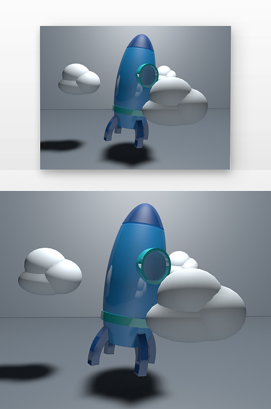 立体模型火箭设计元素-众图网