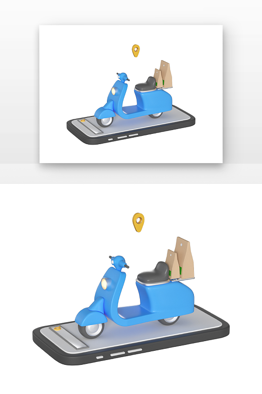 立体感立体手机外卖定位元素-众图网