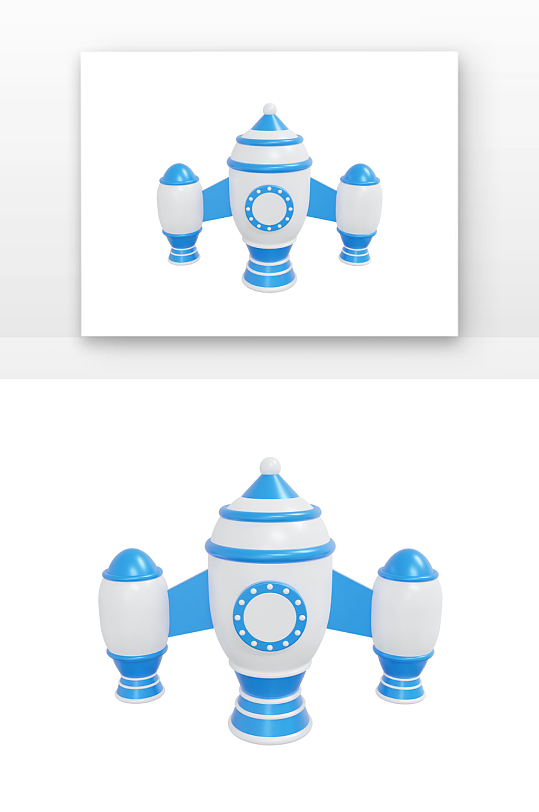 立体感飞船航空航天飞行器蓝色飞船飞行-众图网