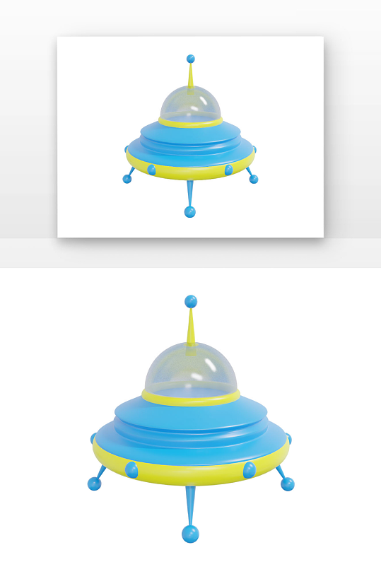 立体感飞船航空航天飞行器蓝色飞船-众图网