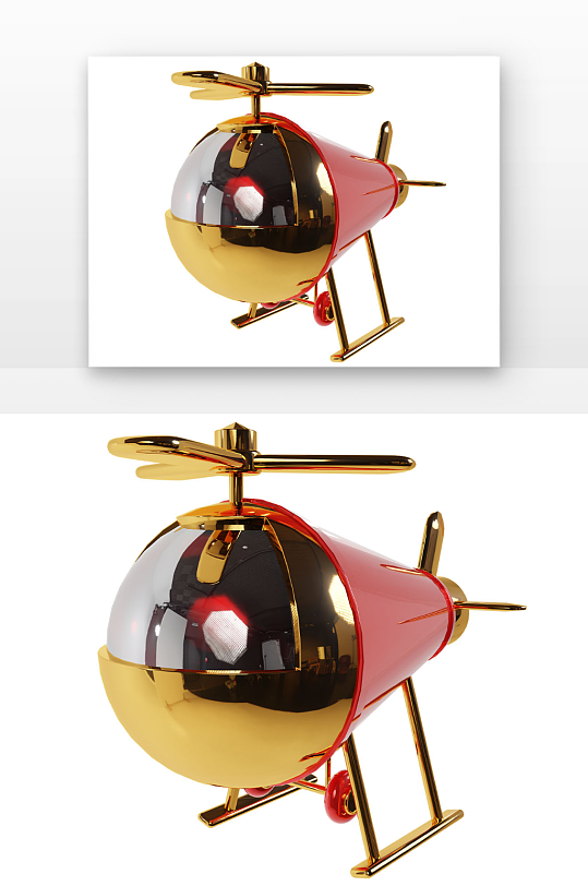 立体飞机黄色飞机立体感渲染-众图网