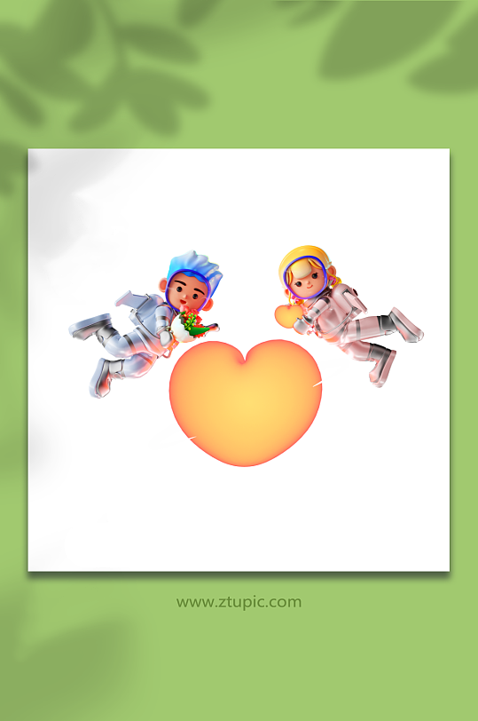 太空宇航员情侣设计元素-众图网