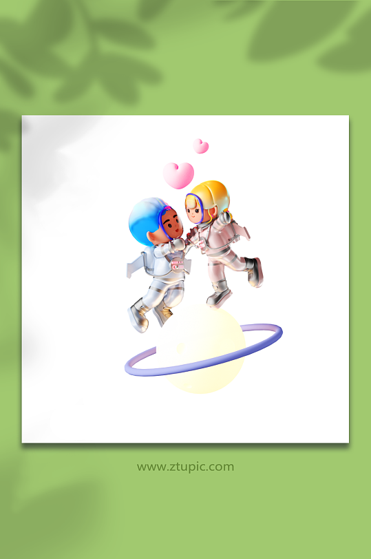 情人节立体感立体情侣人物-众图网