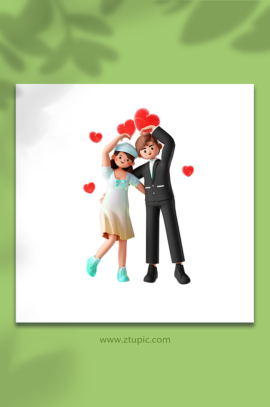情人节立体感立体创意情侣人物-众图网
