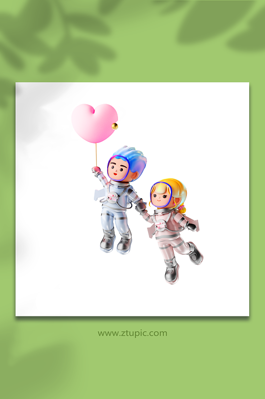 情侣太空人卡通图片-众图网