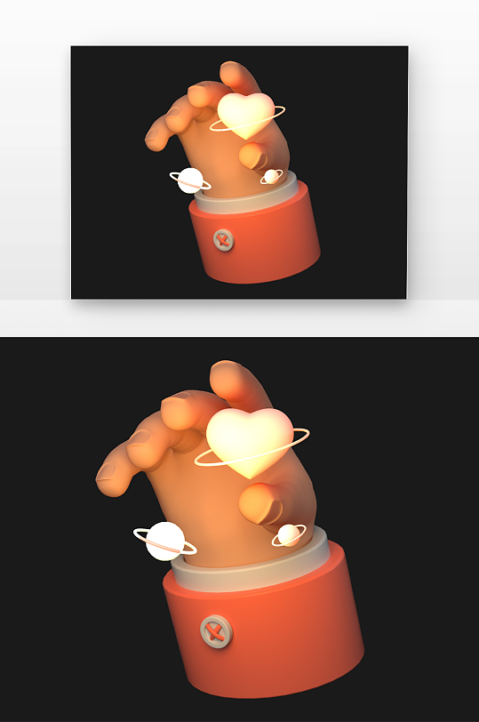 立体感情人节创意爱心-众图网