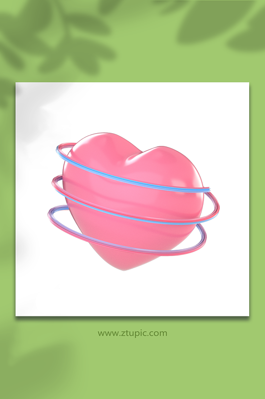 爱心创意立体感渲染插图-众图网